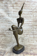 Modern Art Nude Abstract Female Bronze Sculpture Marble Base by Picasso Statue