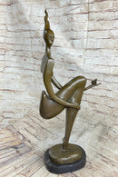 Modern Art Nude Abstract Female Bronze Sculpture Marble Base by Picasso Statue