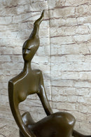 Modern Art Nude Abstract Female Bronze Sculpture Marble Base by Picasso Statue