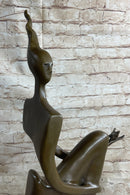 Modern Art Nude Abstract Female Bronze Sculpture Marble Base by Picasso Statue