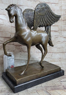 Pegasus Winged Horse Bronze Statue Sculpture Figure on Marble Base 16" x 16"