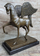 Pegasus Winged Horse Bronze Statue Sculpture Figure on Marble Base 16" x 16"