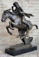 Frederic Remington CHEYENNE bronze statue-Native American Indian on horse