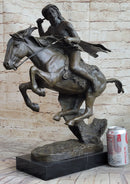 Frederic Remington CHEYENNE bronze statue-Native American Indian on horse