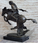 Frederic Remington CHEYENNE bronze statue-Native American Indian on horse