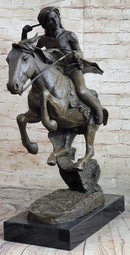 Frederic Remington CHEYENNE bronze statue-Native American Indian on horse