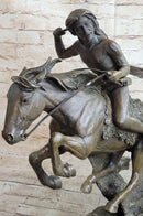 Frederic Remington CHEYENNE bronze statue-Native American Indian on horse