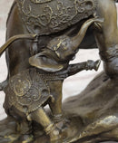 Hand Made Elephant Family Walking up The Hill Bronze Sculpture by Barye Figure