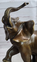 Circus Elephant Balancing on a Ball Bronze Sculpture Statue Art on Marble Base