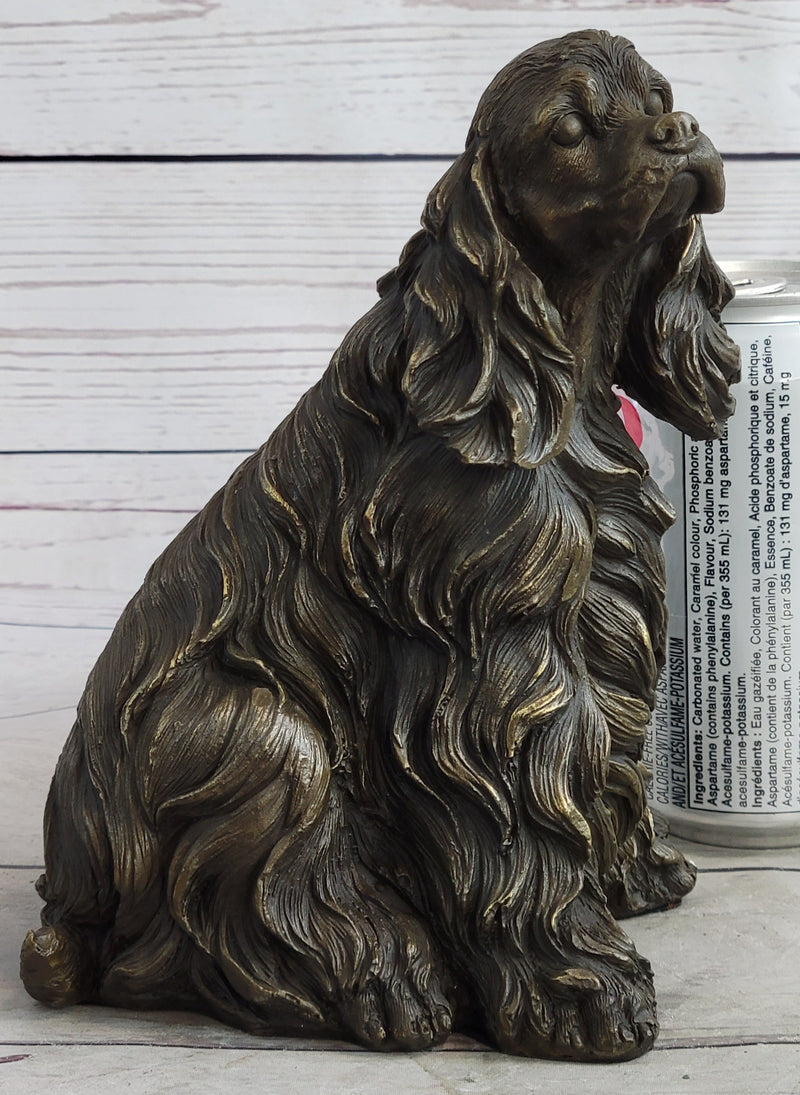 Bronze Metal Figurine Sculpture Statue of a Dog Cocker Spaniel or King