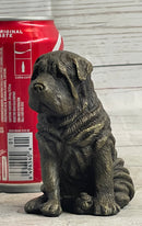 Shar Pei Puppy Dog Bronze Metal Sculpture Figurine Signed Original Art