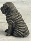 Shar Pei Puppy Dog Bronze Metal Sculpture Figurine Signed Original Art