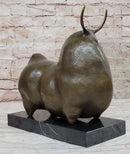 Large Dark Brown Patina Fighting Bull Modern Art by Botero Bronze Sculpture S