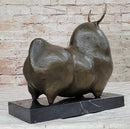 Large Dark Brown Patina Fighting Bull Modern Art by Botero Bronze Sculpture S