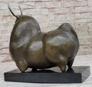 Large Dark Brown Patina Fighting Bull Modern Art by Botero Bronze Sculpture S