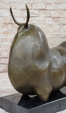 Large Dark Brown Patina Fighting Bull Modern Art by Botero Bronze Sculpture S