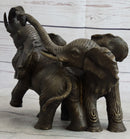 Baby Elephants Playing Hot Cast Bronze Metal Figurine Sculpture Statue Decor