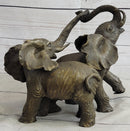 Baby Elephants Playing Hot Cast Bronze Metal Figurine Sculpture Statue Decor