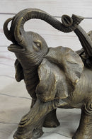 Baby Elephants Playing Hot Cast Bronze Metal Figurine Sculpture Statue Decor