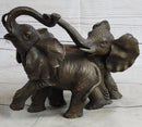 Baby Elephants Playing Hot Cast Bronze Metal Figurine Sculpture Statue Decor