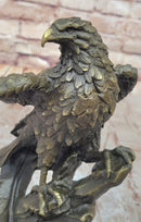 Regal Bronze Eagle Sculpture – Majestic Bird of Prey on Marble Base