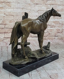 Horse at the Stable Bronze Sculpture Statue Equestrian Country Farm Decor Signed Art