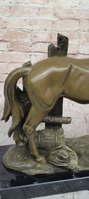Horse at the Stable Bronze Sculpture Statue Equestrian Country Farm Decor Signed Art