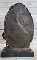 Equestrian Horse Lover Decor Mare & Foal Bronze Sculpture Statue on Marble Base