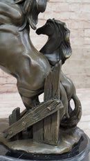 Adult and Baby Horse Pony Dual Rearing Horses Bronze Statue Sculpture Decor
