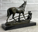 Trotting Thoroughbread Horse Bronze Hand Made Sculpture by Lost Wax Method Decor