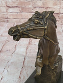 Bronze Horse Head Sculpture Stallion Bust Equestrian Original Milo