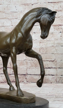 Show Horse Mare Hot Cast Bronze Statue Sculpture Equestrian Decor on Marble Base
