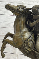 Western Cowboy Firing Rifle from Horseback Bronze Statue Sculpture Original Art 14" x 12"