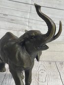 Elephant Bronze Metal Figurine Figure Sculpture Decor 11" x 13"