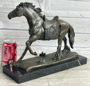 Saddled War Horse Working Equestrian Bronze Statue Sculpture after PJ Mene