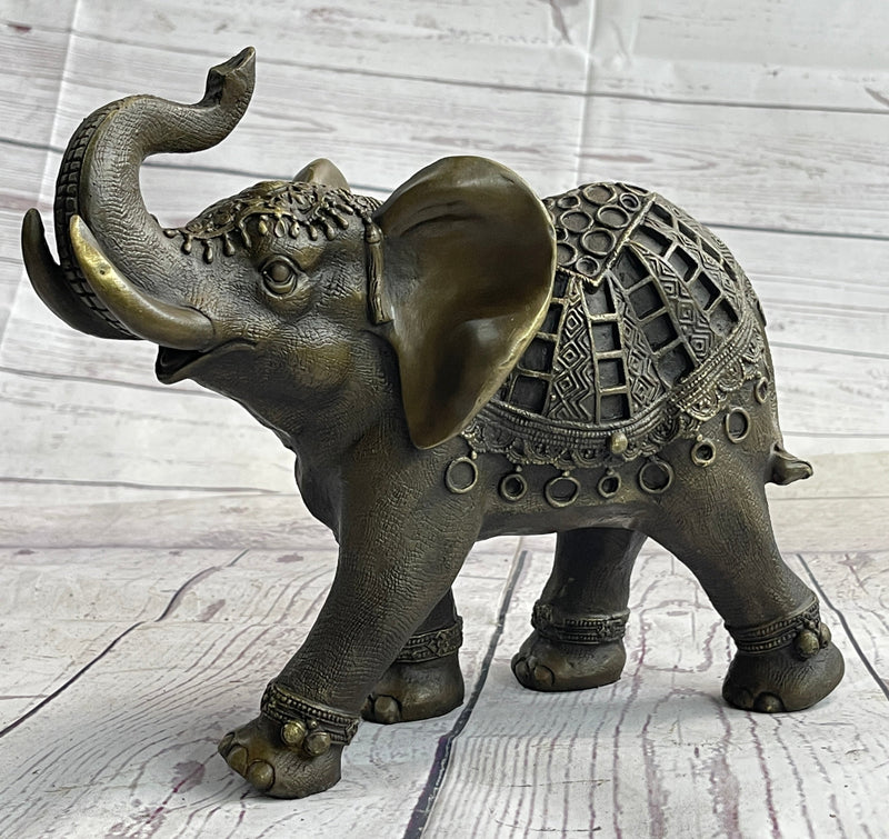 BEAUTIFUL ANTIQUE shops PAIR OF SOLID BRONZE INDIAN ELEPHANTS