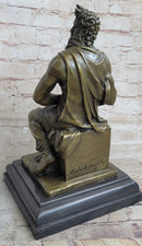 Michelangelo's Moses Bronze Statue Sculpture Figure Jewish Biblical Decor 13" x 7"