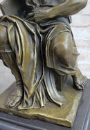 Michelangelo's Moses Bronze Statue Sculpture Figure Jewish Biblical Decor 13" x 7"
