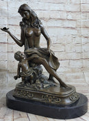 A FRENCH BRONZE MOTHER AND CHILD DEPICTING `CLOTILDE DE SURVILLE` BY GAUTHERIN