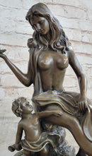 A FRENCH BRONZE MOTHER AND CHILD DEPICTING `CLOTILDE DE SURVILLE` BY GAUTHERIN