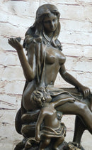 A FRENCH BRONZE MOTHER AND CHILD DEPICTING `CLOTILDE DE SURVILLE` BY GAUTHERIN