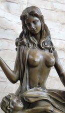 A FRENCH BRONZE MOTHER AND CHILD DEPICTING `CLOTILDE DE SURVILLE` BY GAUTHERIN