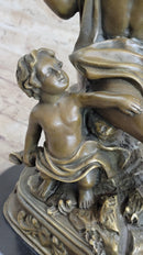 A FRENCH BRONZE MOTHER AND CHILD DEPICTING `CLOTILDE DE SURVILLE` BY GAUTHERIN