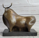 Abstract Modern Art Classic Botero Bull Handcrafted Bronze Sculpture Figurine