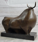Abstract Modern Art Classic Botero Bull Handcrafted Bronze Sculpture Figurine