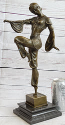 Bronze Marble Base Statue Dancer Vintage Theatre Signed Chiparus Drama Opera Art