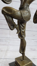 Bronze Marble Base Statue Dancer Vintage Theatre Signed Chiparus Drama Opera Art