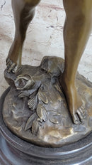 Signed Moreau Large Angel Cupid Love Bronze Sculpture Romance Sculpture Figure