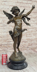 Vintage Style Bronze Putti Cherub Angel Child Cupid w/ Arrows Sculpture Statue