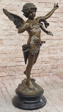 Vintage Style Bronze Putti Cherub Angel Child Cupid w/ Arrows Sculpture Statue